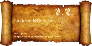 Makkos Mária névjegykártya