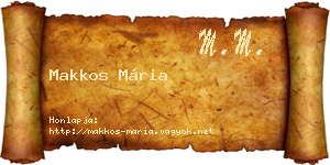 Makkos Mária névjegykártya