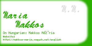 maria makkos business card